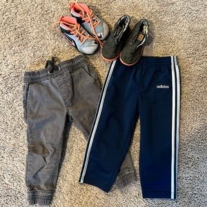Boy lot: 2T pants and 7C shoes- toddler Toms & Lebrons